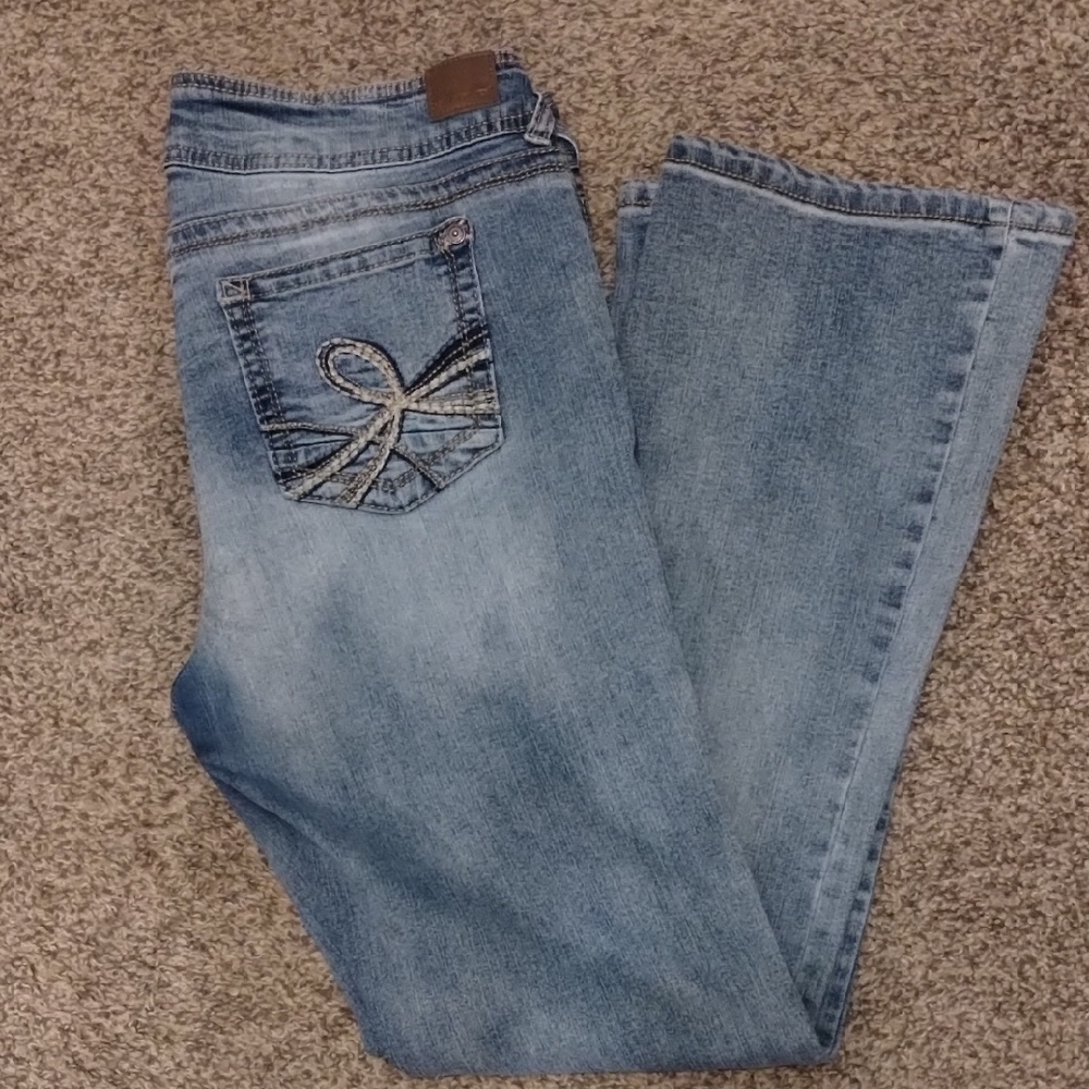 Wallflower Light Blue Boot Cut Jeans with Embroidered Back Pocket